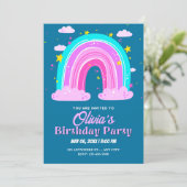 Invitation anniversaire arc-en-ciel (Debout devant)