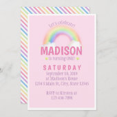 Invitation Anniversaire arc-en-ciel (Devant / Derrière)