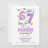 Invitation Anniversaire arc-en-ciel 7 ans | “J'avais 6 ans, m (Devant)