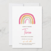 Invitation Anniversaire Arc-en-ciel de charme (Devant)