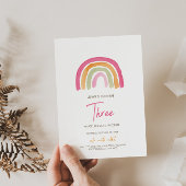 Invitation Anniversaire Arc-en-ciel de charme