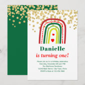 Invitation Anniversaire Arc-en-Ciel de Noël (Devant / Derrière)