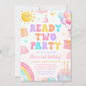 Invitation anniversaire arc-en-ciel Ready Two Part (Devant)