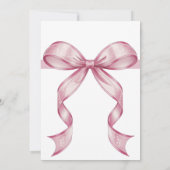 Invitation Anniversaire Arc-en-ciel Rose Coquette Noeud Papil (Dos)