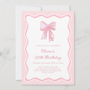 Invitation Anniversaire Arc en Rose Coquette