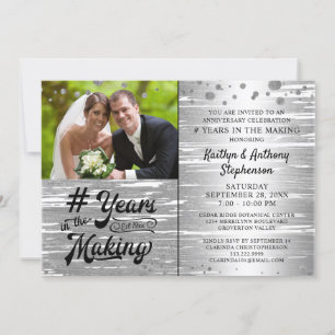 Invitation Anniversaire Argent DES ANNÉES DE FABRICATION Phot