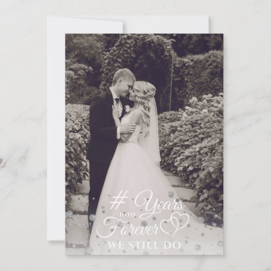 Invitation Anniversaire Argent DES ANNÉES JUSQU'À L'ÉTERNITÉ  (Devant)