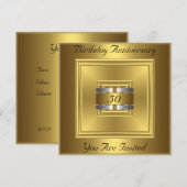 Invitation Anniversaire Argent Or (Devant / Derrière)