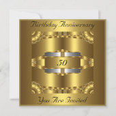 Invitation anniversaire Argent Or (Devant)