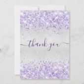 Invitation Anniversaire argent violet parties scintillant car (Devant)