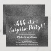 Invitation Anniversaire argenté Girly de fête des parties (Devant / Derrière)