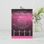 Invitation Anniversaire argenté rose du bonbon 16 de (Debout devant)