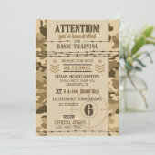 Invitation Anniversaire aride de militaires de camouflage (Debout devant)