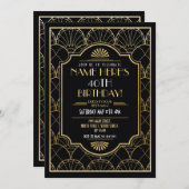 Invitation Anniversaire Art déco des années 1920 Gatsby Party (Devant / Derrière)