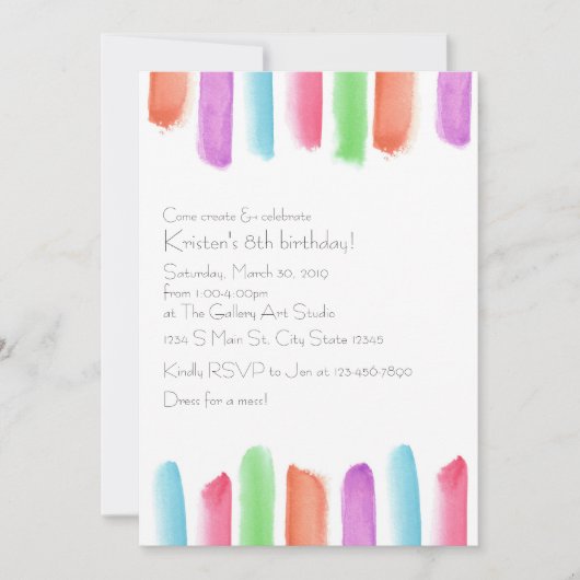 Invitation Anniversaire artistique (Devant)