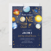 Invitation Anniversaire Astronaute Espace Extérieur Galaxie P (Devant)