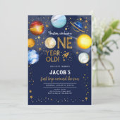 Invitation Anniversaire Astronaute Espace Extérieur Galaxie P (Debout devant)