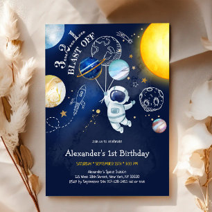 Invitation Anniversaire Astronaute Espace Extérieur Planète G