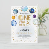 Invitation Anniversaire Astronaute Espace Galaxie Planète 1èr (Debout devant)