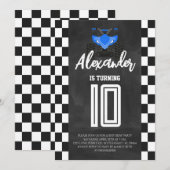 Invitation Anniversaire ATV Quad 4 roues Chalkboard (Devant / Derrière)