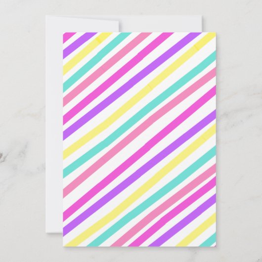 Invitation Anniversaire au néon d'arc-en-ciel de tableau de (Dos)