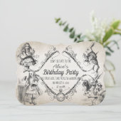 Invitation Anniversaire au pays des merveilles (Debout devant)