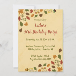 Invitation Anniversaire Automne Modifiable