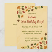 Invitation Anniversaire Automne Modifiable (Devant / Derrière)