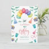 Invitation Anniversaire Avec Ballons (Debout devant)