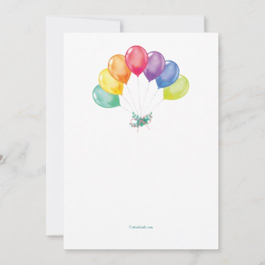 Invitation Anniversaire Avec Ballons (Dos)