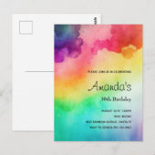 Invitation anniversaire avec design abstrait aux c (Devant / Derrière)