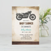 Invitation anniversaire avec moto vintage pour une (Debout devant)