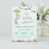 Invitation Anniversaire Aventure, Singes, Montagnes Anniversa (Debout devant)