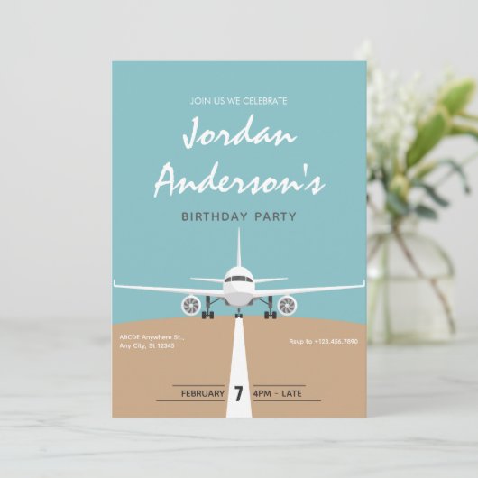 Invitation Anniversaire avion (Debout devant)