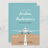 Invitation Anniversaire avion (Devant / Derrière)