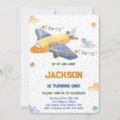 Invitation anniversaire avion modifiable (Devant)