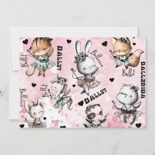 Invitation Anniversaire Ballerina (Devant)