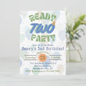 Invitation anniversaire ballon fête Ready Two (Debout devant)