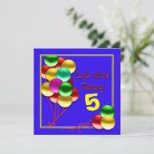 Invitation Anniversaire, Ballons on Blue (INSERT AGE)Invitati (Debout devant)