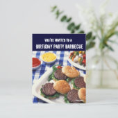 Invitation Anniversaire Barbecue, Burgers (Debout devant)