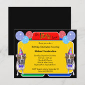 Invitation Anniversaire Barker de boxeur (Devant / Derrière)