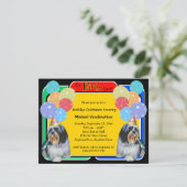 Invitation Anniversaire Barker de Shih Tzu (Debout devant)