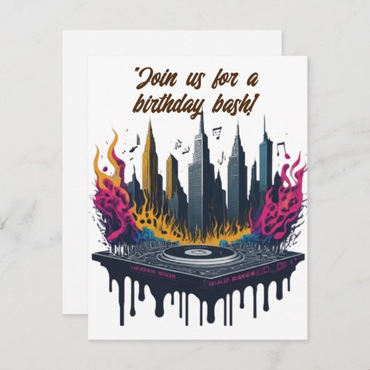 Invitation Anniversaire Bash ! (Devant / Derrière)