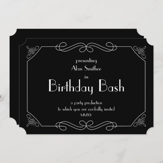 Invitation Anniversaire Bash (Devant / Derrière)