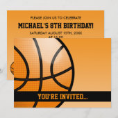 Invitation Anniversaire Basket-ball (Devant / Derrière)