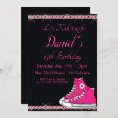 Invitation Anniversaire basket, Pink Bling (Devant / Derrière)