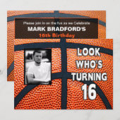 INVITATION ANNIVERSAIRE - BASKETBALL - 16E INVITATION/PHOTO (Devant / Derrière)