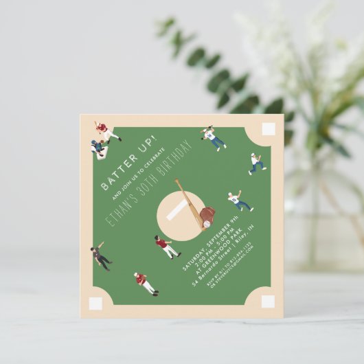 Invitation Anniversaire Batup Baseball (Debout devant)
