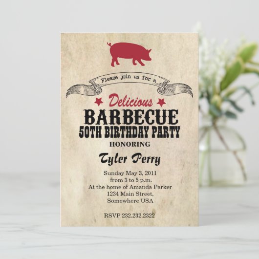 Invitation Anniversaire BBQ (Debout devant)