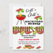 Invitation anniversaire BBQ arrière-cour Grillin & (Devant)